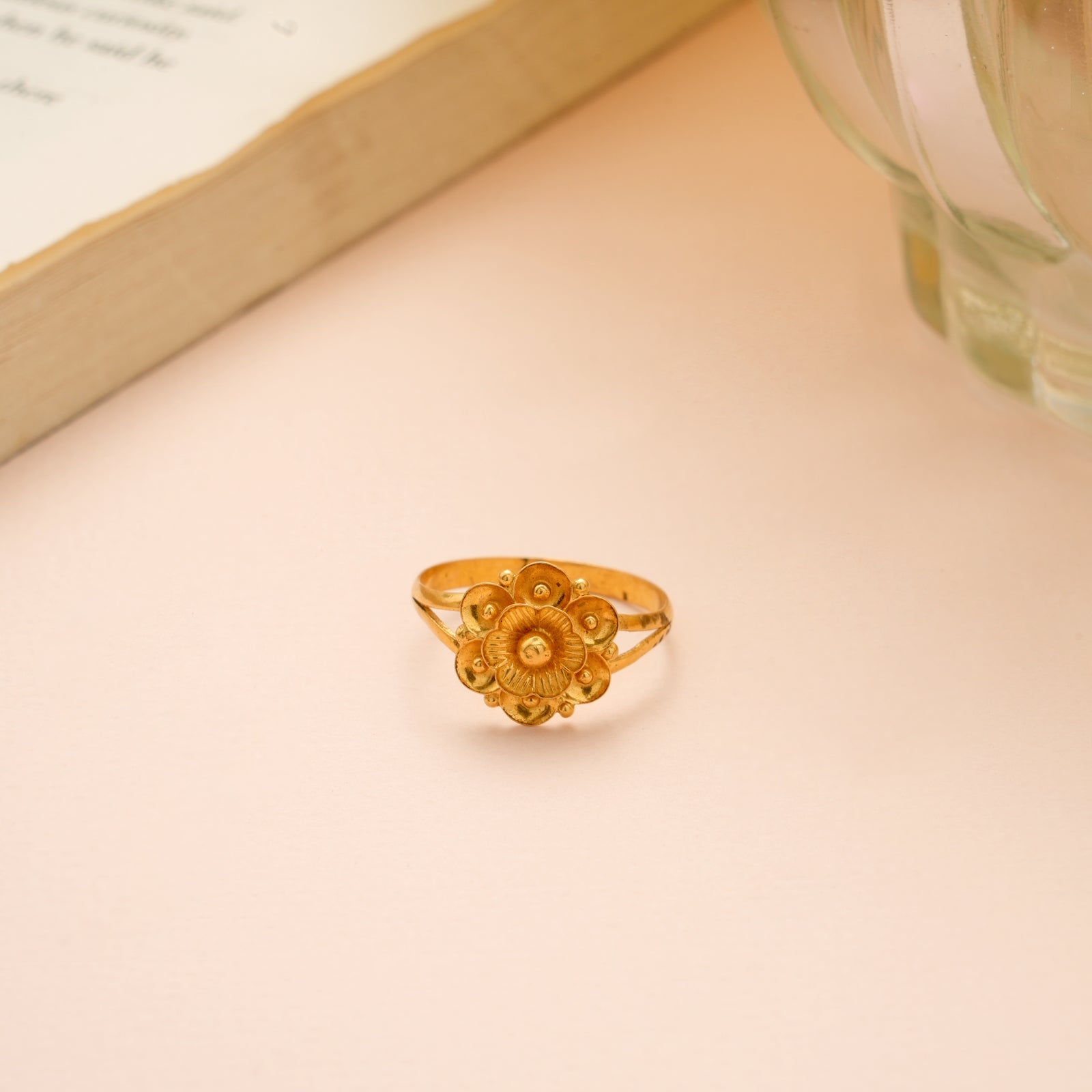 Sunflower Pattern Gold Ring