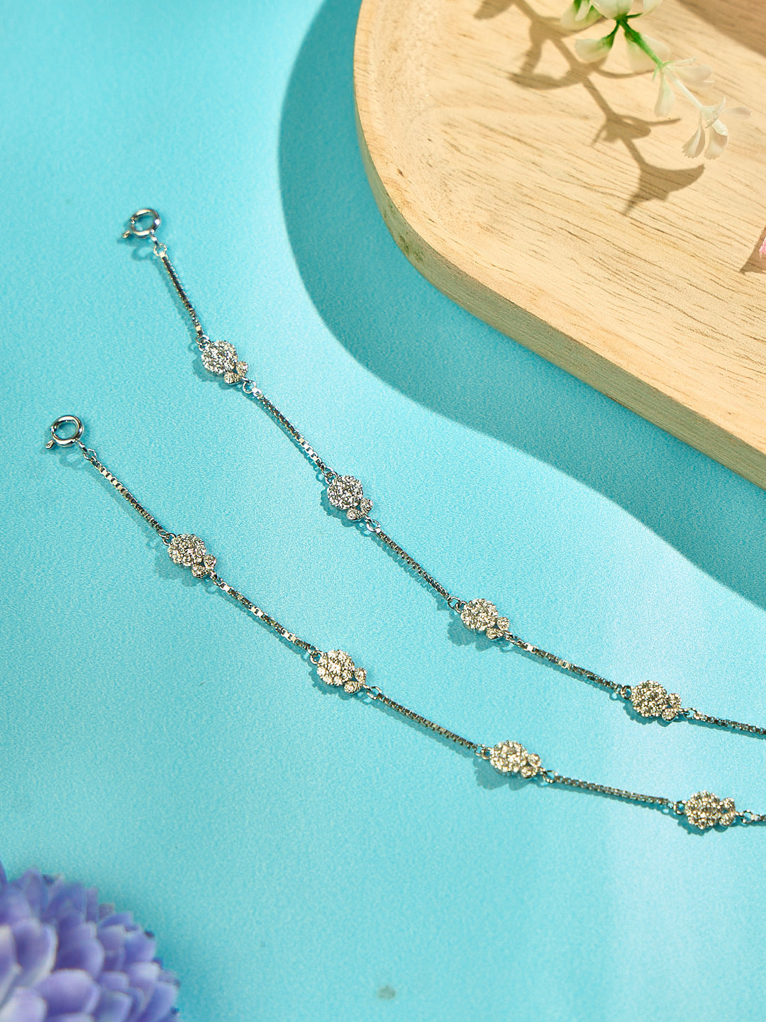 Lustrous Sparkle Stone Anklet