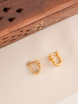 Gold Clip on Open Loop Earring