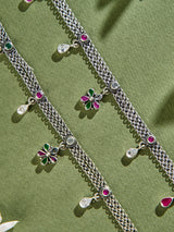 Floral Drops Antique Anklet