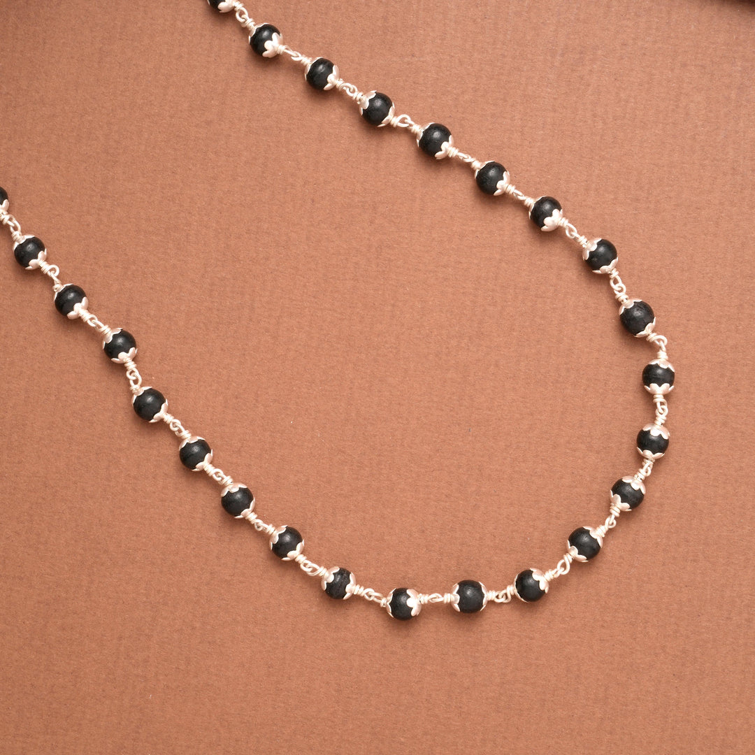 Karungali Energy Beads Silver Chain