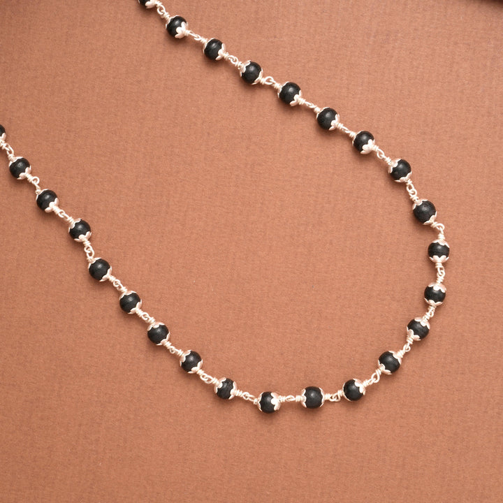 Karungali Energy Beads Silver Chain