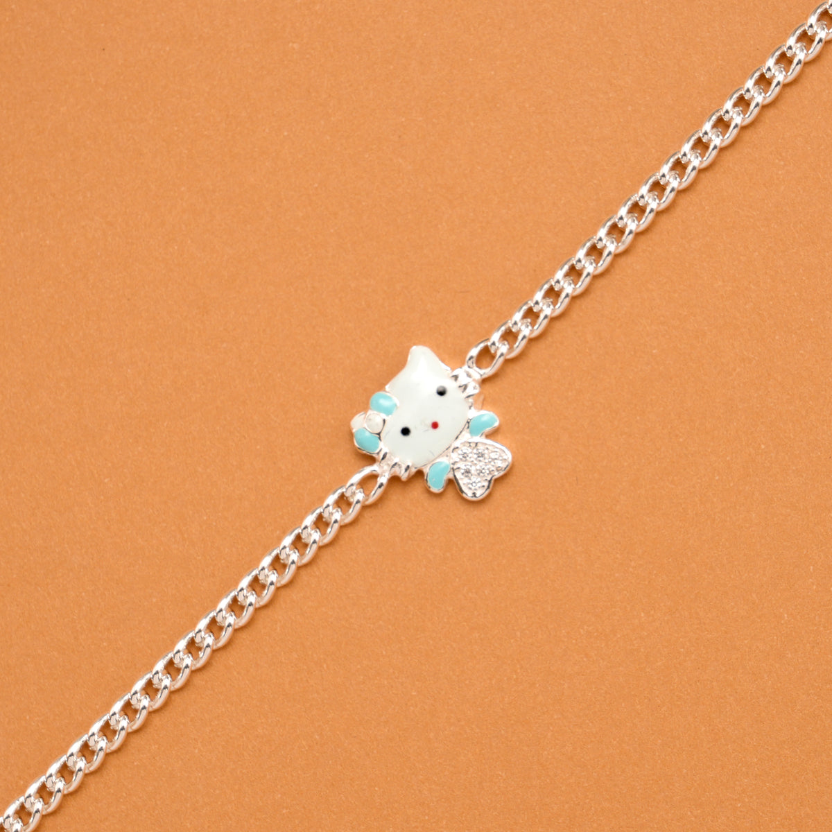 Tiny Hello Kitty Charm Silver Baby Bracelet