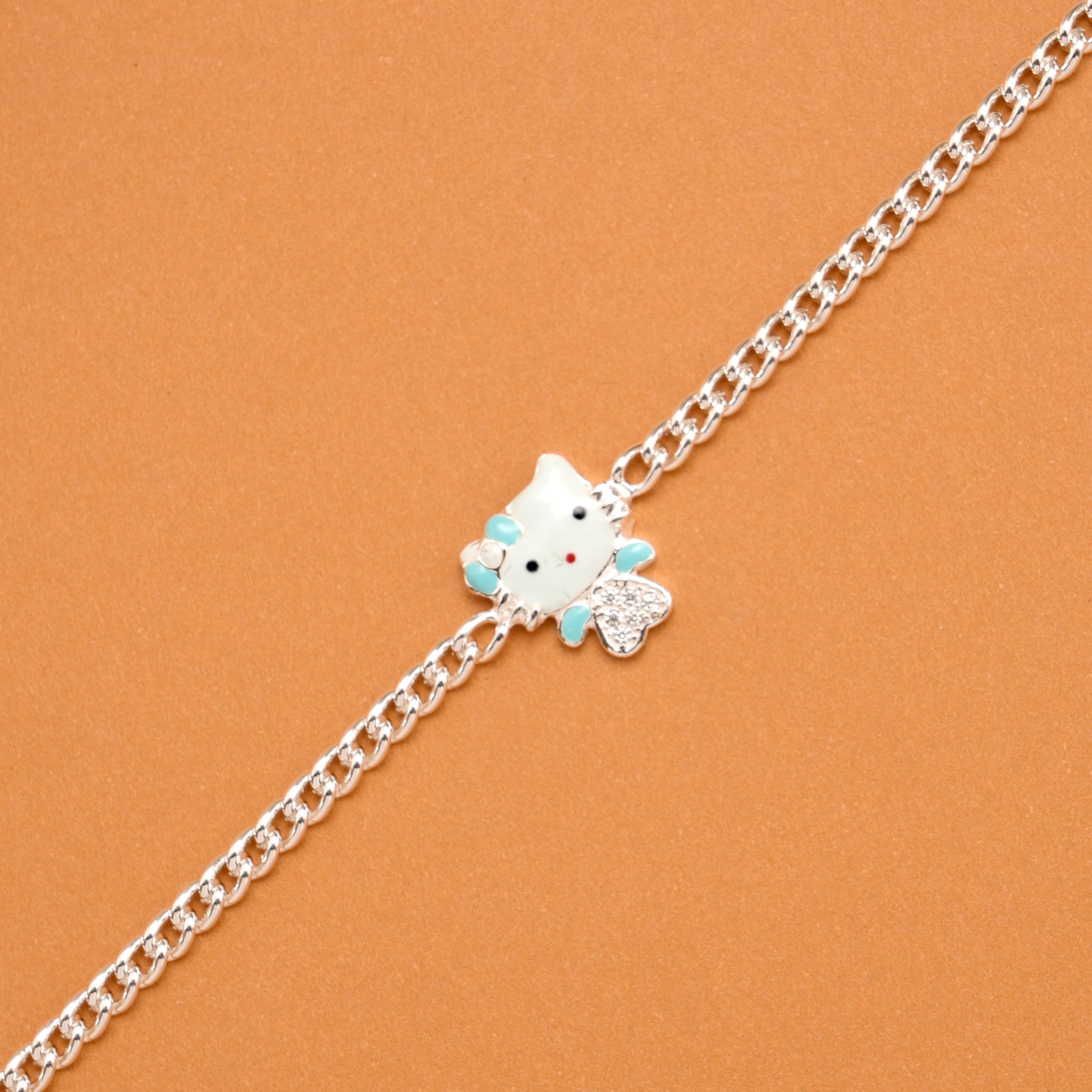Tiny Hello Kitty Charm Silver Baby Bracelet