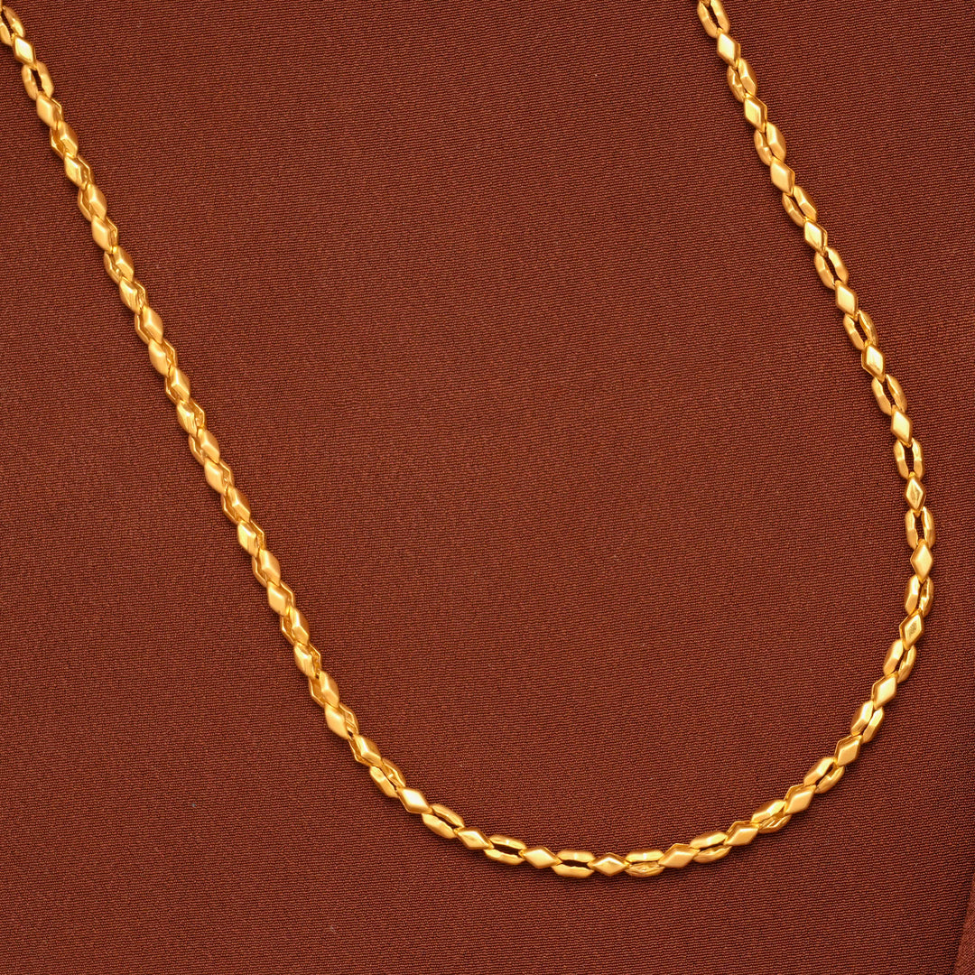 Traditional Flat Mesh Gold Chain for Women