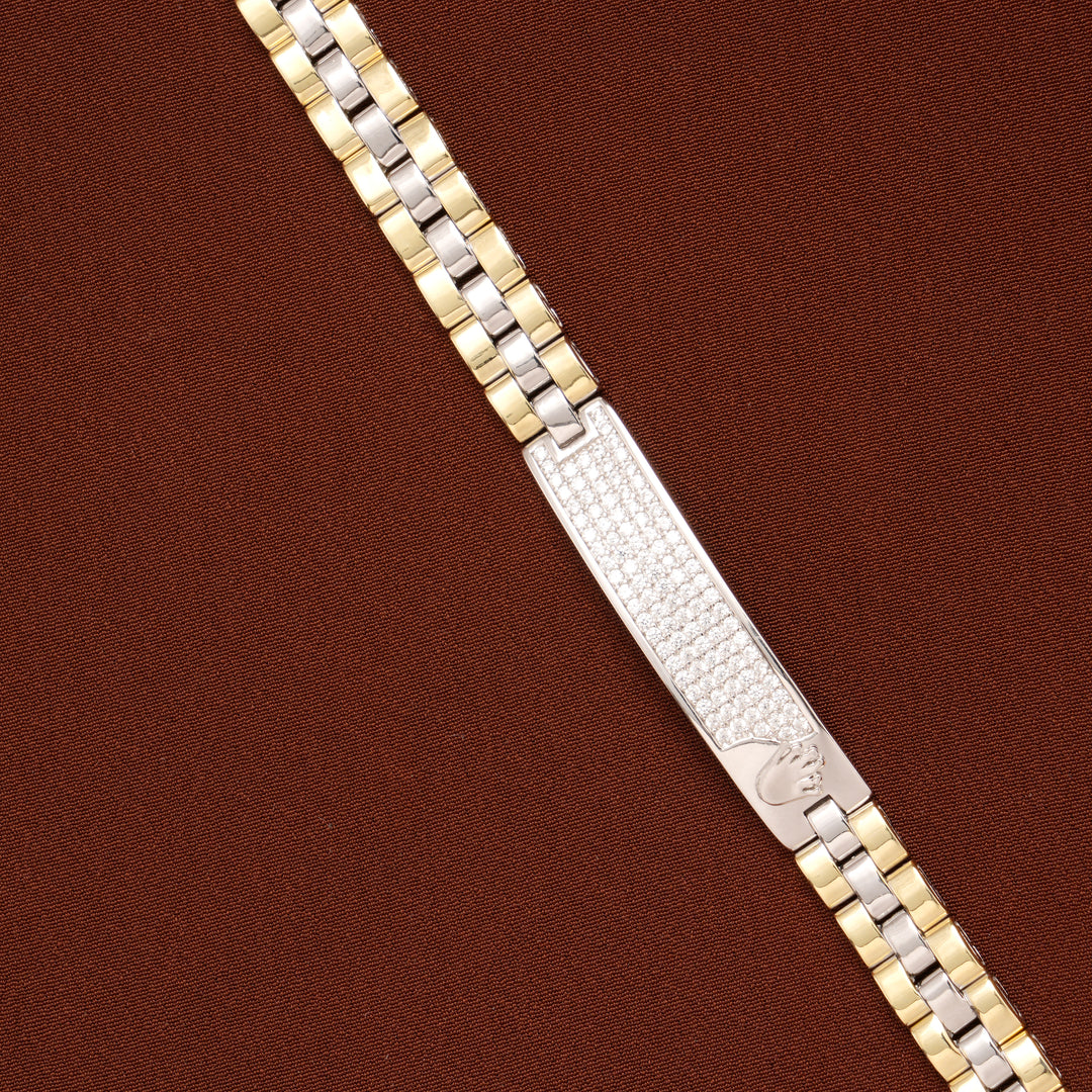 Elegant Dual Tone Silver Bracelet for Men