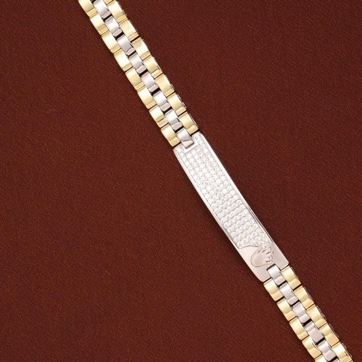 Elegant Dual Tone Silver Bracelet for Men