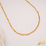 Thin Textured Braided Link Golden Chain