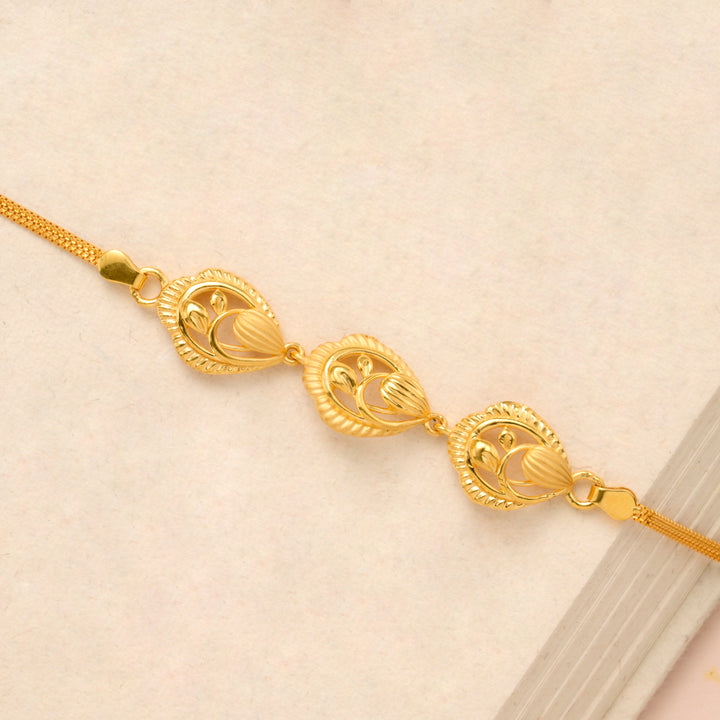 Triple Flower Gold Casting Bracelet