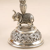 Antique Silver with Peacock-Elephant Vilakku