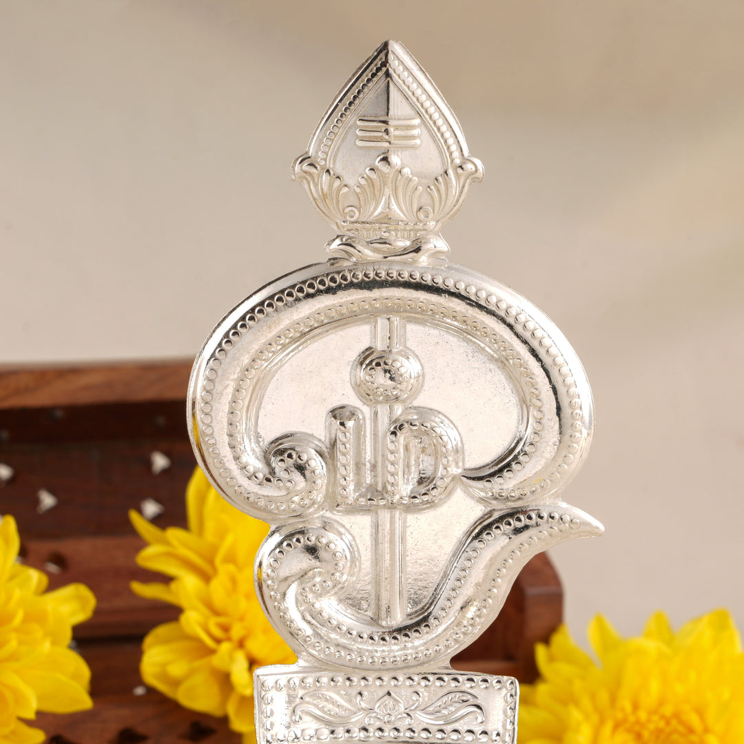 OM Tamil Style Sterling Silver Vilakku