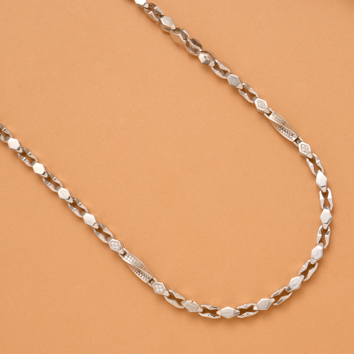 Regal Silver Hexagon Link Chain for Men