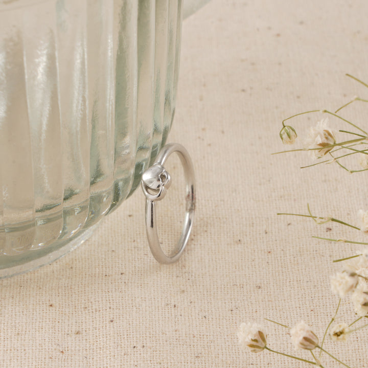 Unique Double Heart Baby Silver Ring
