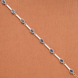 Fancy Blue Stone Silver Women’s Bracelet