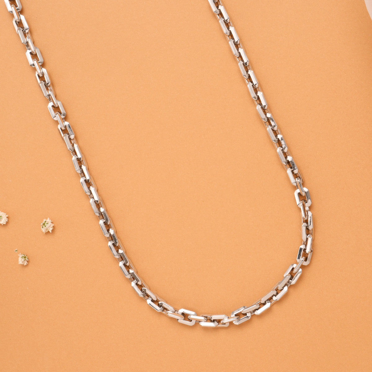 Square Silver Cuban Link Chain