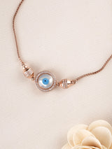 Rose Gold Plated Evil Eye Wave Bracelet