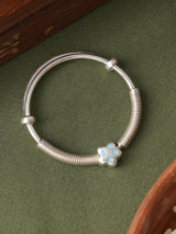 Pandora blue floral charm bangle