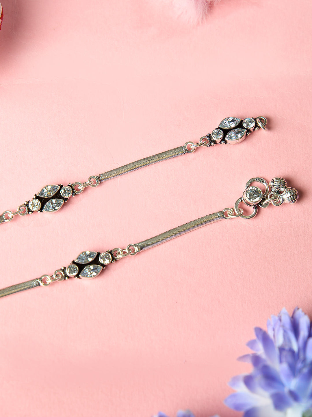 White Spark Antique Anklet