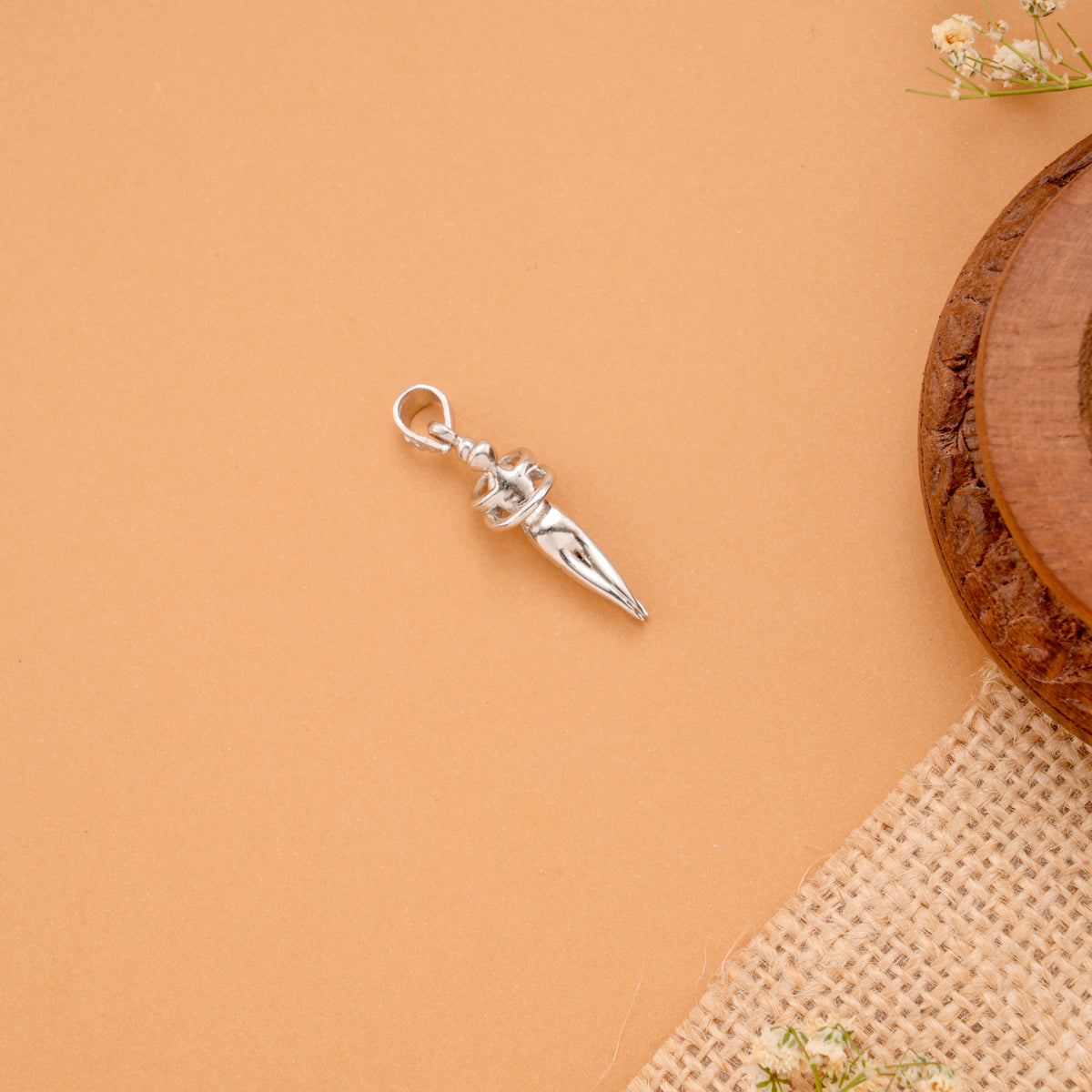 Romantic Couple Embrace Silver Pendant
