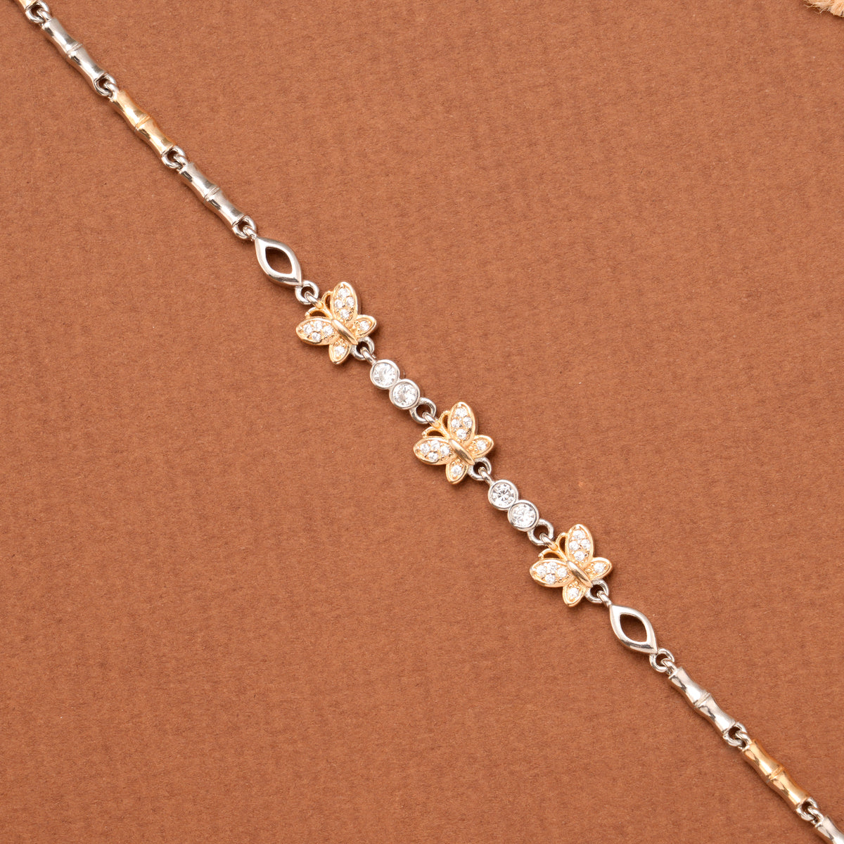 Radiant Tiny Floral with Star Silver Bracelet
