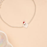 Santa Claus Enamel Baby Silver Bracelet
