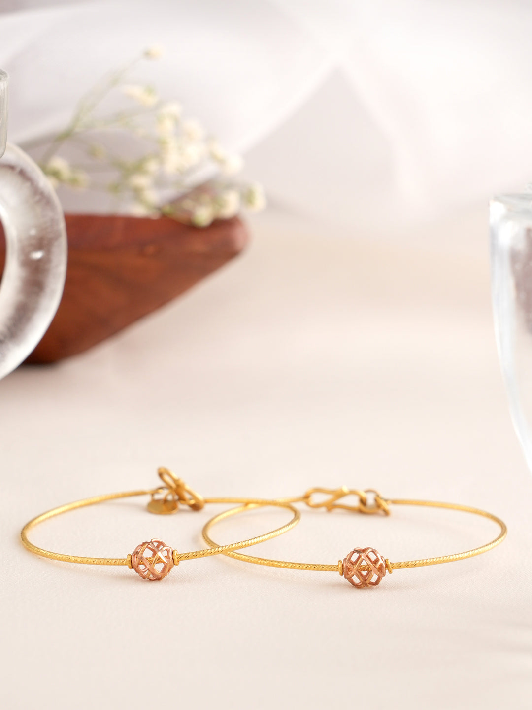 Gold Swirl Ball Bangle for Kids