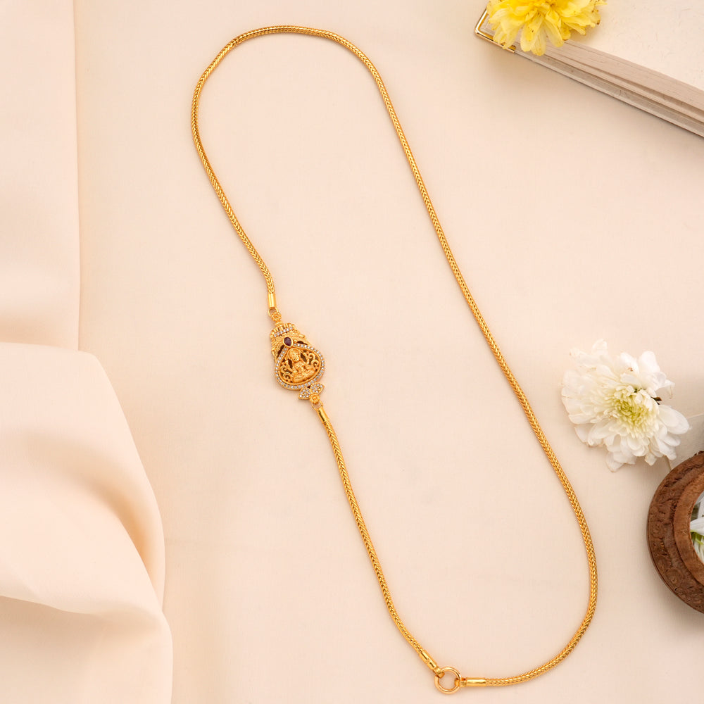 Ruby and Lakshmi Gold Plated Mugappu Chain