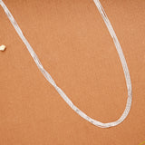 Slim Sleek Multi Layer Women’s Silver Chain