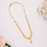 Floral White Stone Golden Necklace Set