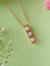 Diamond Vertical Bar Rose Gold Chain