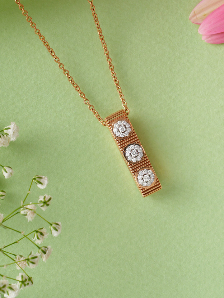 Diamond Vertical Bar Rose Gold Chain