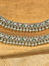 Emerald & Ruby Gemstone Anklets