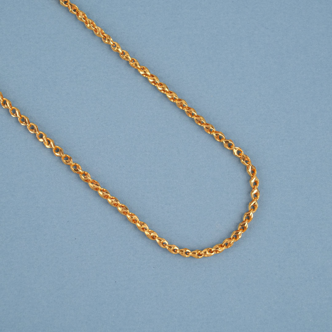 Elegant Twisted Design Link Gold Chain