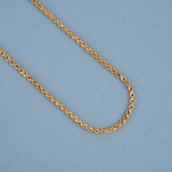 Elegant Twisted Design Link Gold Chain