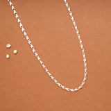 Leaf Shaped Link Silver Men’s Chain