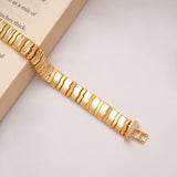 Textured Link Design Men’s Golden Bracelet