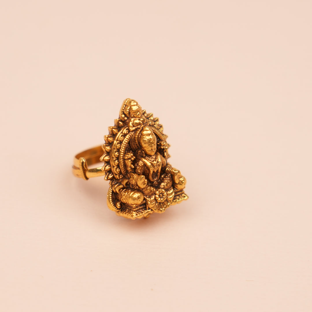 Antique Goddess Lakshmi Gold Rings