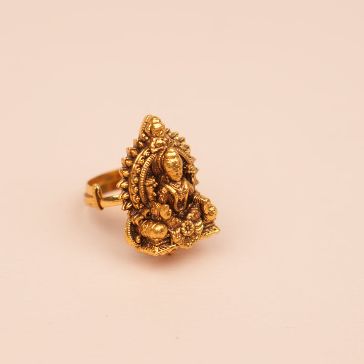 Antique Goddess Lakshmi Gold Rings