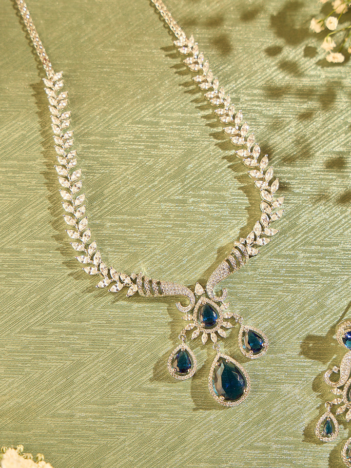 Blue Radiance Drops Necklace Set