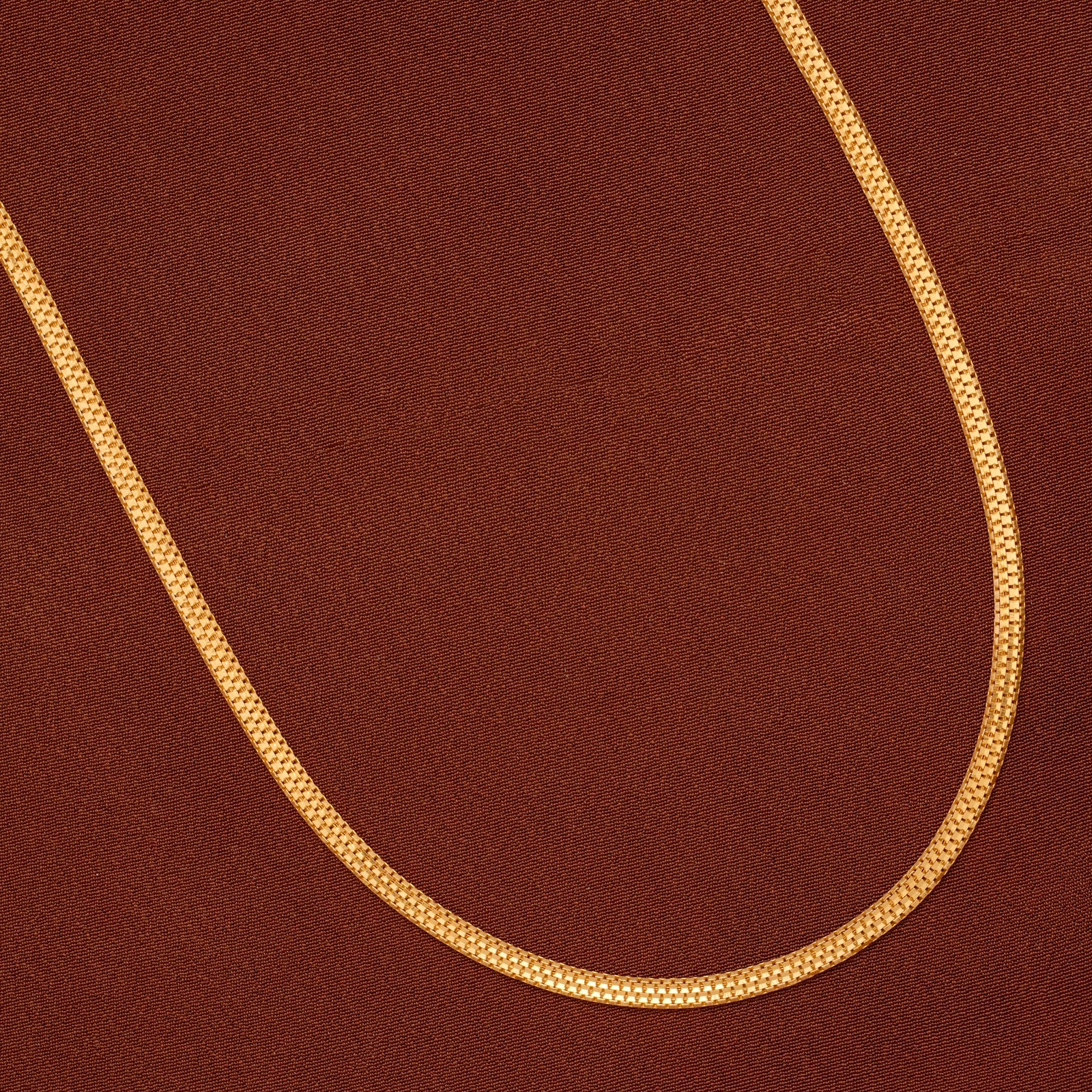 Traditional Flat Mesh Gold Chain for Men
