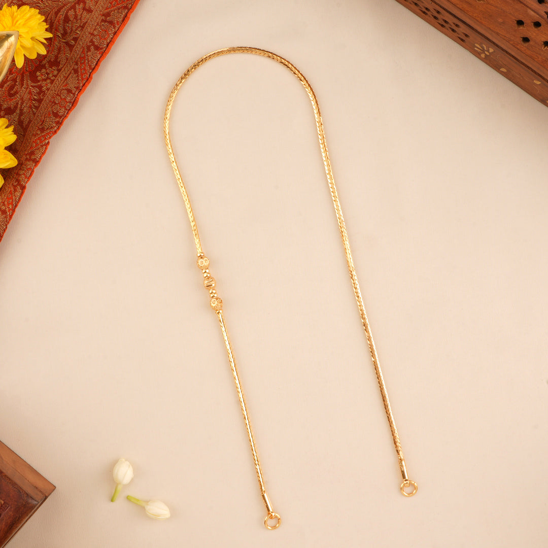 Elegant Triple Bead Mugappu Chain