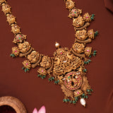 Antique Peacock Floral Ruby Gold Haram