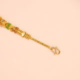 Multi Colour Leaf with Floral Gold Bracelet
