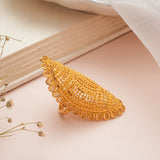 Traditional Carving Bridal Gold Finger Ring