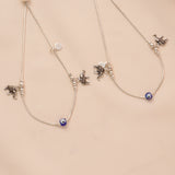 Elephant Design Silver Evil Eye Anklet