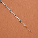 Fancy Blue Stone Silver Women’s Bracelet