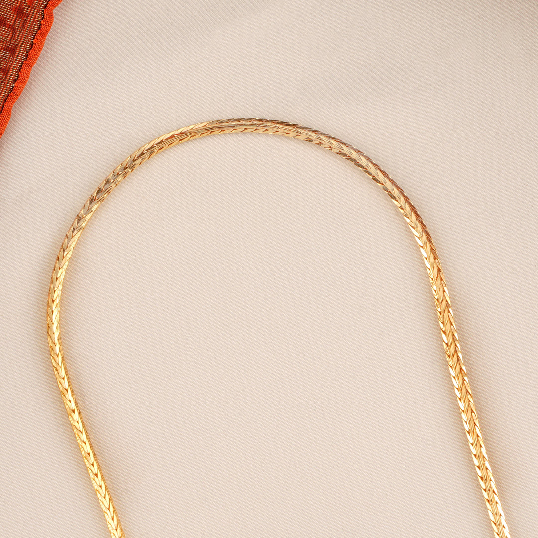 Simple Beads Gold Mugappu Chain