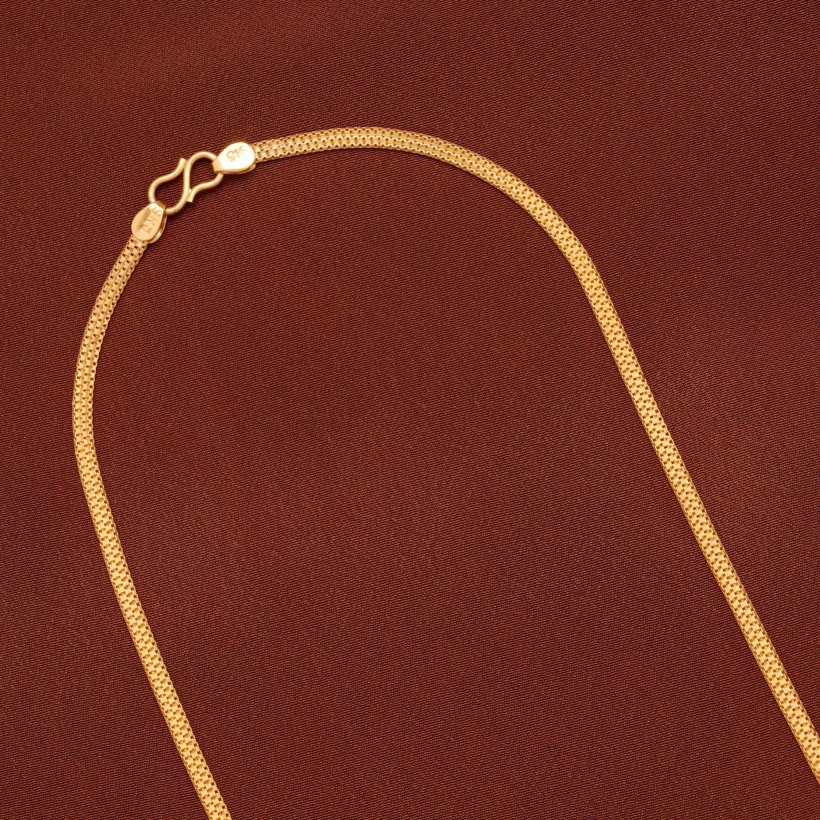 Traditional Flat Mesh Gold Chain for Men