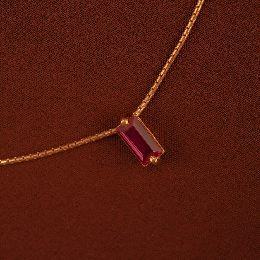 Royal Rectangle Ruby Gold Chain