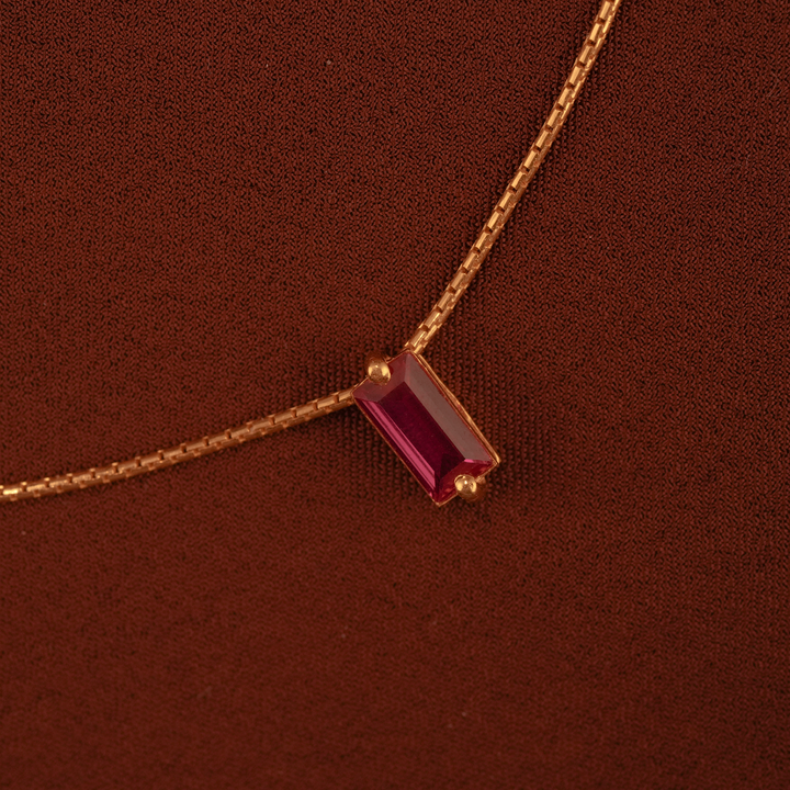Royal Rectangle Ruby Gold Chain